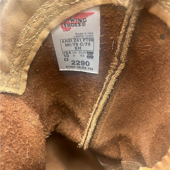 Red Wing Shoes Tan Leather Boots, size 10D main image 9